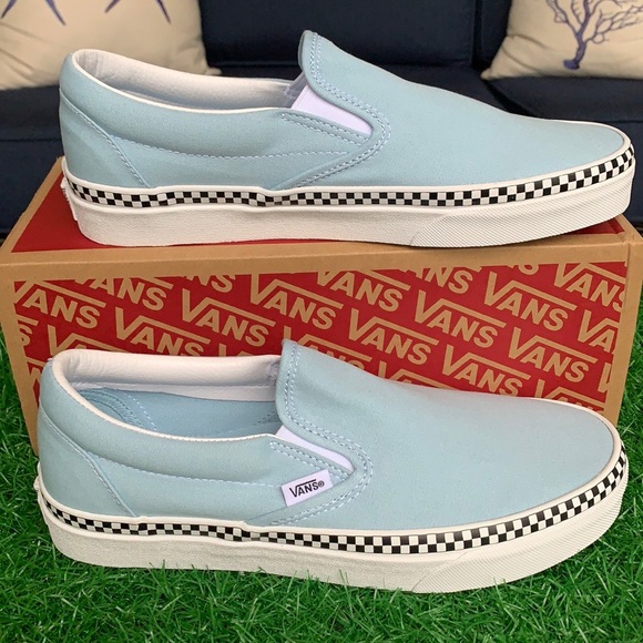 VANS CLASSIC SLIP-ON CHECK FOXING COOL BLUE WMNS - Picture 8 of 17